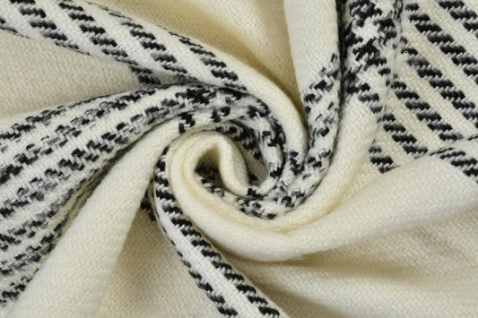 Handloom Cotton Soft Lightweight Boho Sofa Throw – 50x60 inch (Black & White)