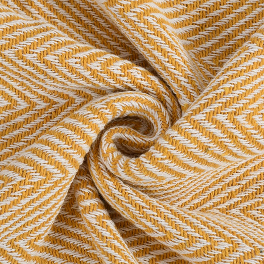 Cotton Herringbone Throw with Tassels for Sofa & Bed – 125×150 cm