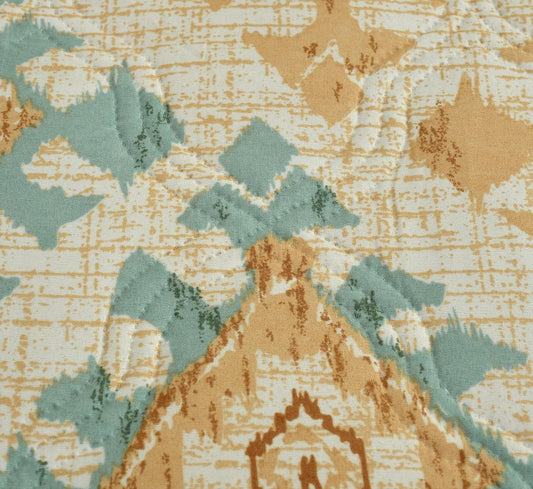 Ultra-Soft Hypoallergenic Microfiber, Fade-Resistant All-Season Comfort (230 × 190 cm, Beige & Sea Green)