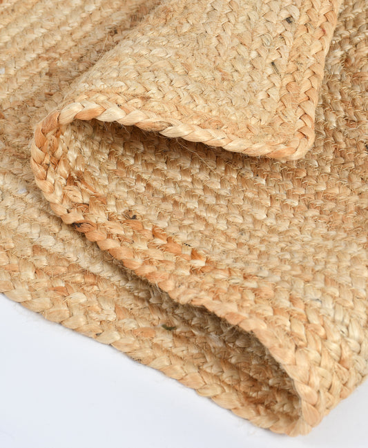 Hand-Braided Natural Jute Rug / Floor Mat – 60×90 cm