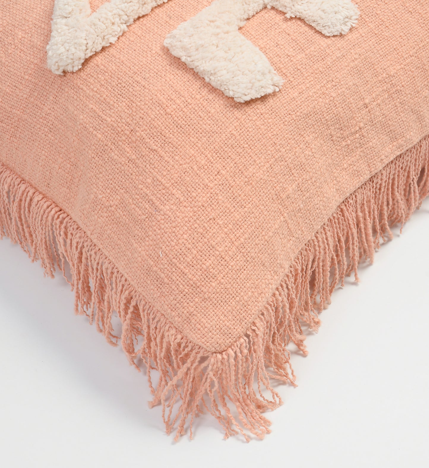 Weavers Hut Tufted LOVE Cushion Cover – 18x18 Inch | Textured Handmade Look | Soft Decorative Throw Pillow Cover