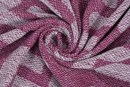 Pink & White Geometric Sofa Throw with Tassels – 125×150 cm