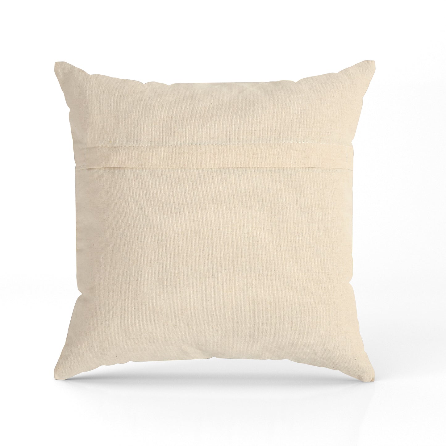 Hand Embroidered Cotton Cushion Cover | Floral Design | 16 x 16 Inch (40 x 40 cm) | Beige