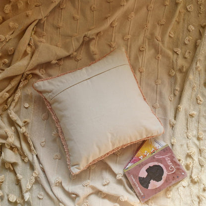 Cotton Tufted Cushion Cover – 16×16 inches (40×40 cm) | Throw Pillow Cover with Heart Design