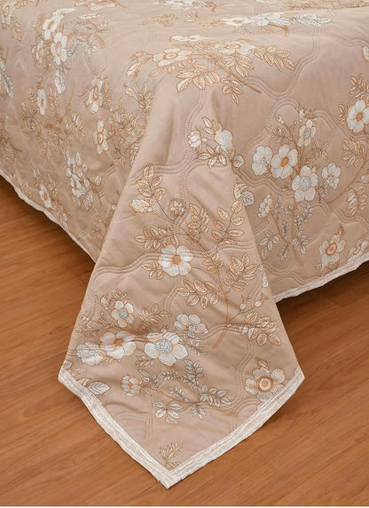 Premium Ultrasonic Quilted Comforter – Ultra-Soft Hypoallergenic Microfiber, Fade-Resistant All-Season Comfort (230 × 190 cm, Beige)