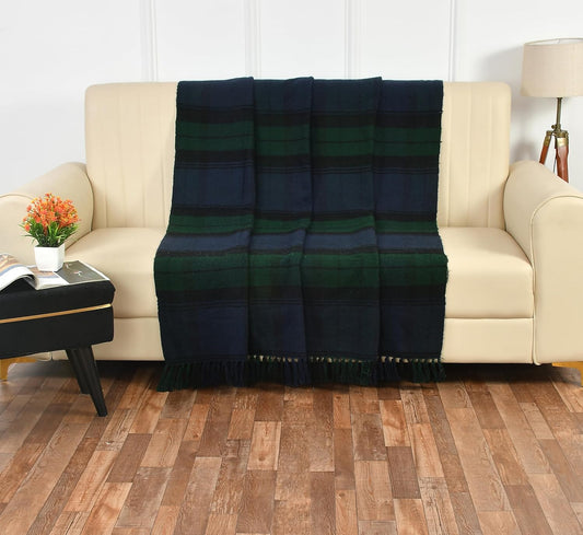 Acrylic Soft Handloom Throw Blanket with Tassels – 125×150 cm