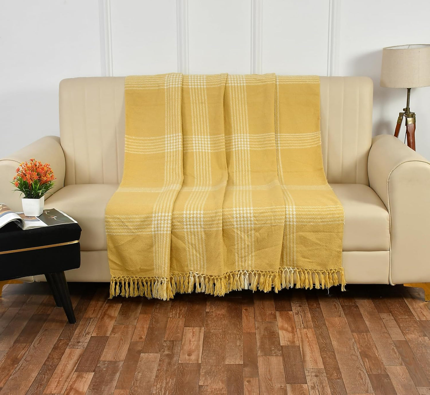 Handloom Boho Soft Cotton Throw for Sofa & Bed – 50×60 Inch