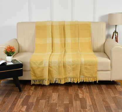 Handloom Boho Soft Cotton Throw for Sofa & Bed – 50×60 Inch