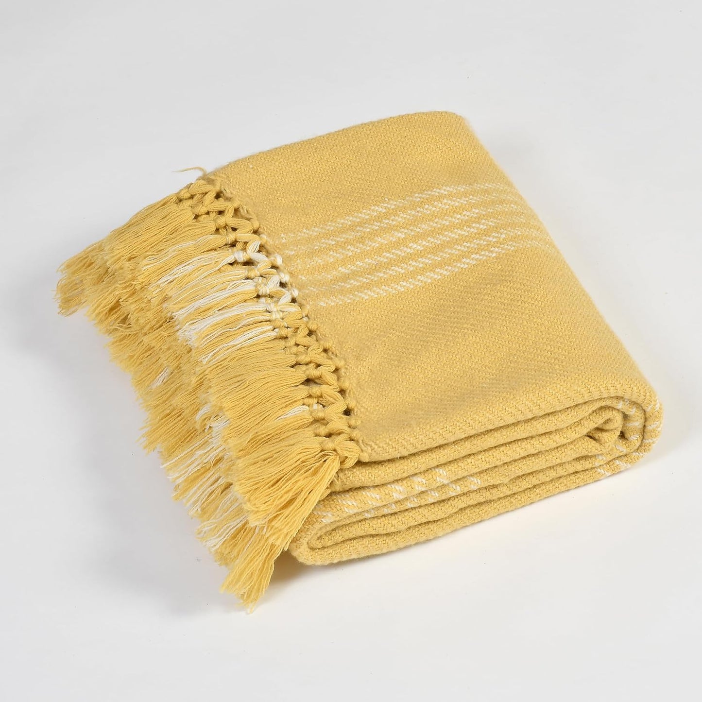 Handloom Boho Soft Cotton Throw for Sofa & Bed – 50×60 Inch