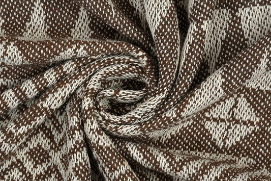 Soft Cotton Lightweight Tribal Pattern Blanket with Tassels – 125×150 cm ( Brown & Beige)