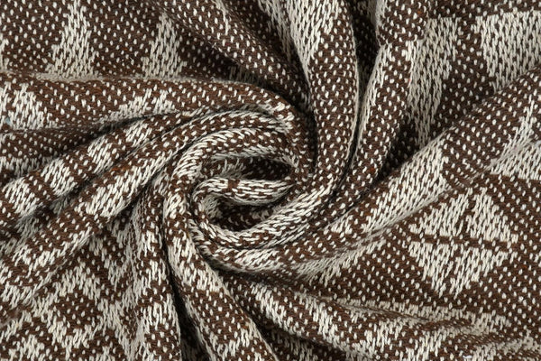 Soft Cotton Lightweight Tribal Pattern Blanket with Tassels – 125×150 cm ( Brown & Beige)