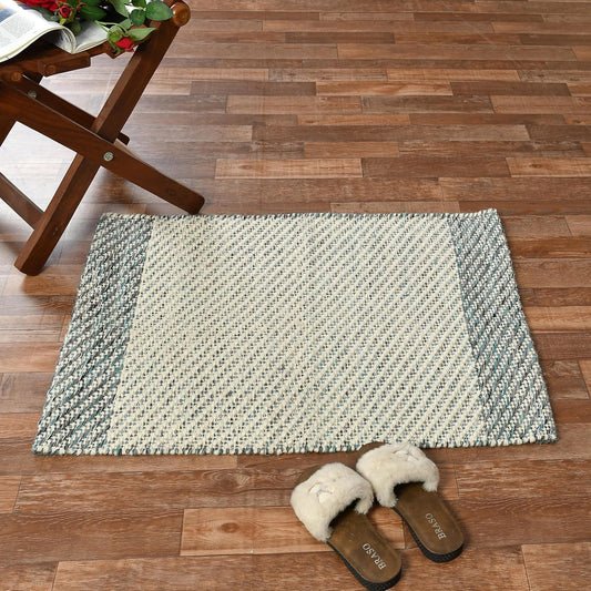 Beige Handwoven Cotton Rug for Everyday Living