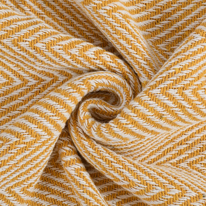 Cotton Herringbone Throw with Tassels for Sofa & Bed – 125×150 cm