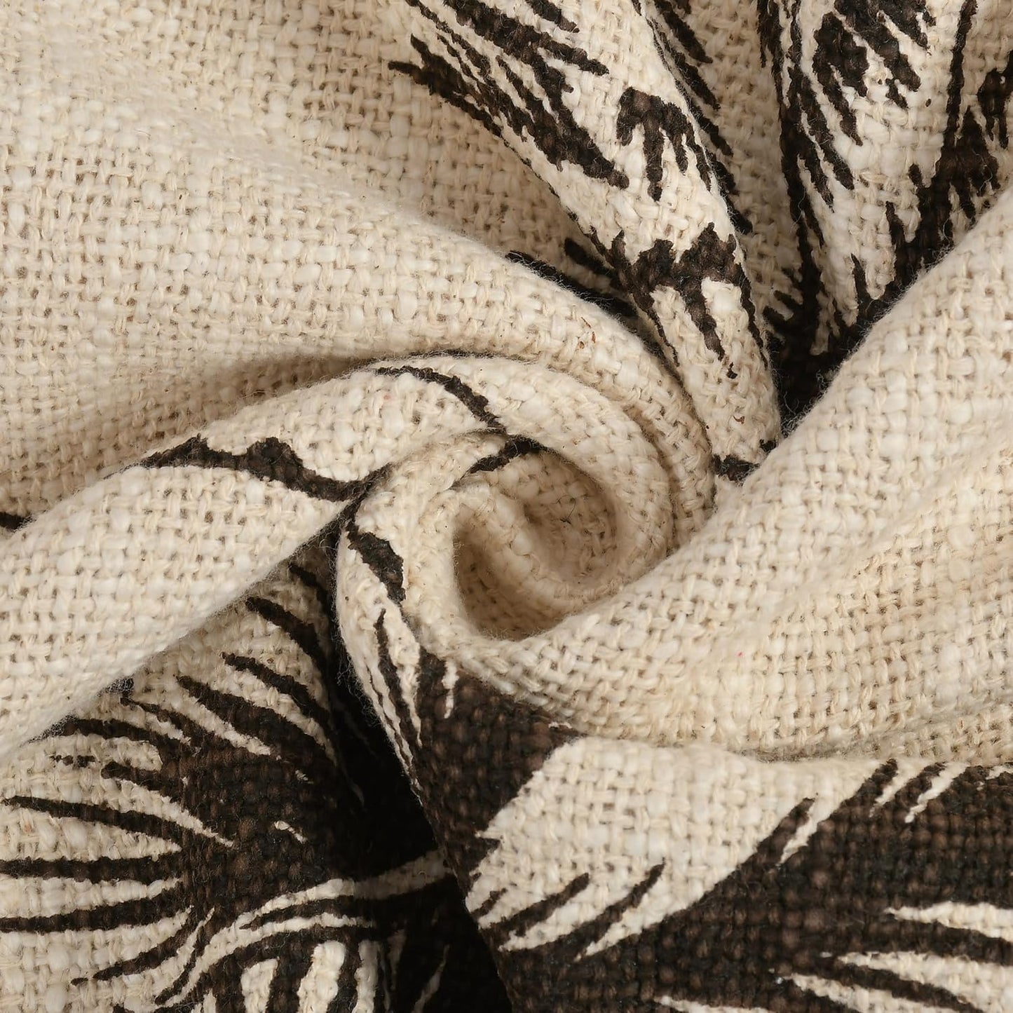 Palm Tree Print Cotton Throw Blanket with Tassels - (125×150 cm)