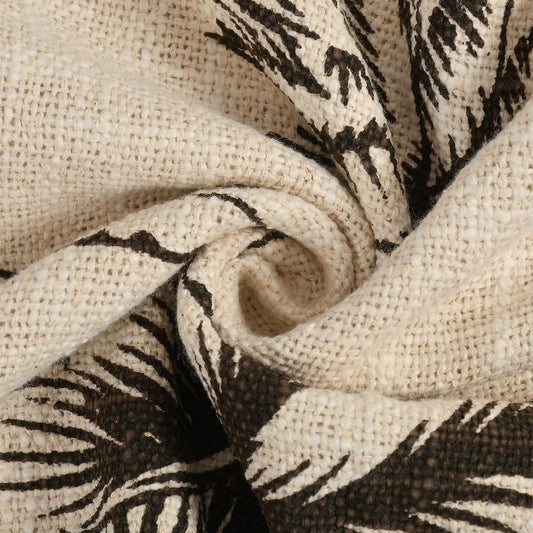 Palm Tree Print Cotton Throw Blanket with Tassels - (125×150 cm)
