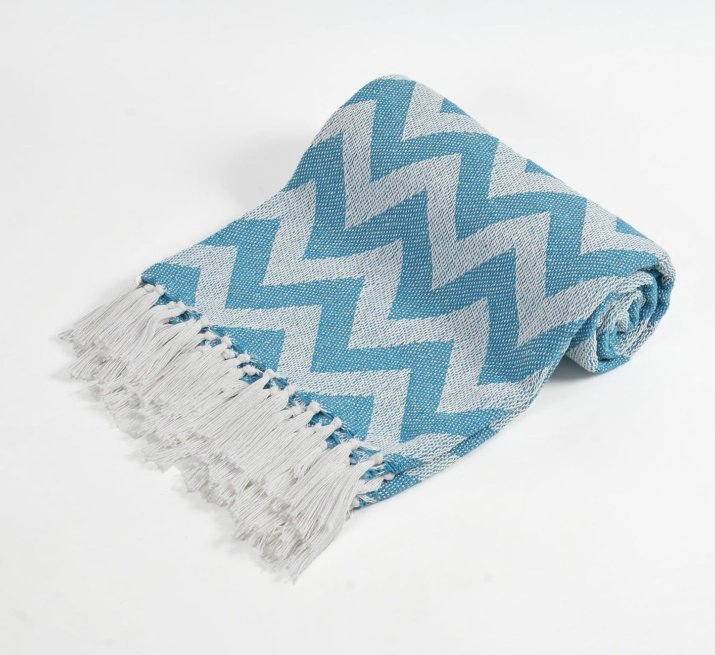 Cotton Chevron Throw Blanket – 130×170 cm | Soft & Lightweight Sofa/Bed Throw