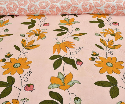 Premium Ultrasonic Quilted Comforter – Ultra-Soft Hypoallergenic Microfiber, Fade-Resistant All-Season Comfort (230 × 190 cm, Peach)