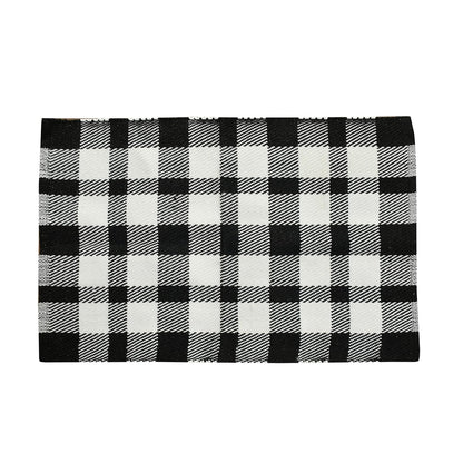 Handwoven Cotton Rug – Classic White & Black Design for Everyday Living - 60x90 cm