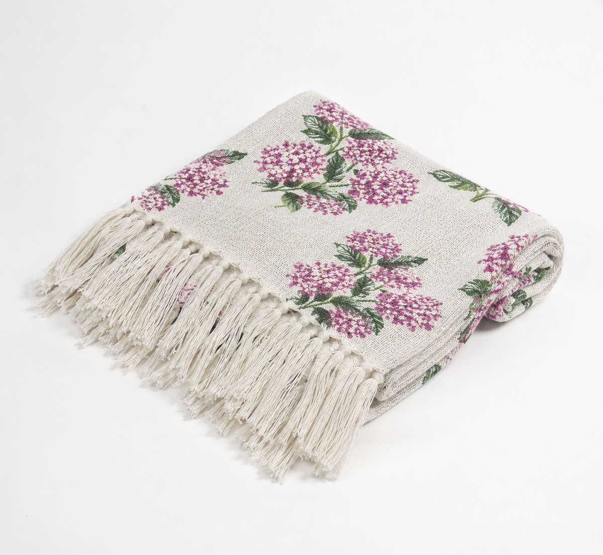 Cotton Printed Throw Blanket – Pink Floral Print, 125 × 150 cm (50 × 60 Inches)