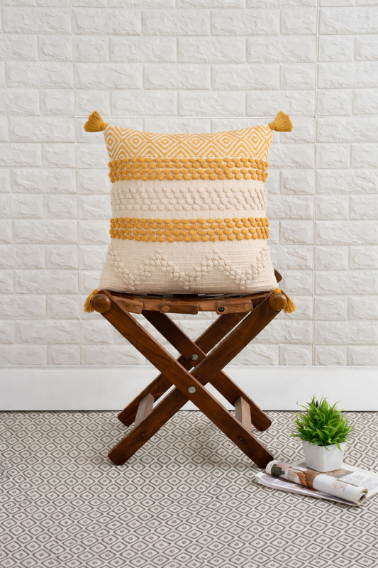 Textured Striped Throw Pillow Case for Sofa, Couch, Bed & Living Room - 16x16 Inch (40x40 cm)