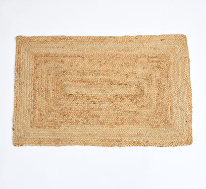 Hand-Braided Natural Jute Rug / Floor Mat – 60×90 cm