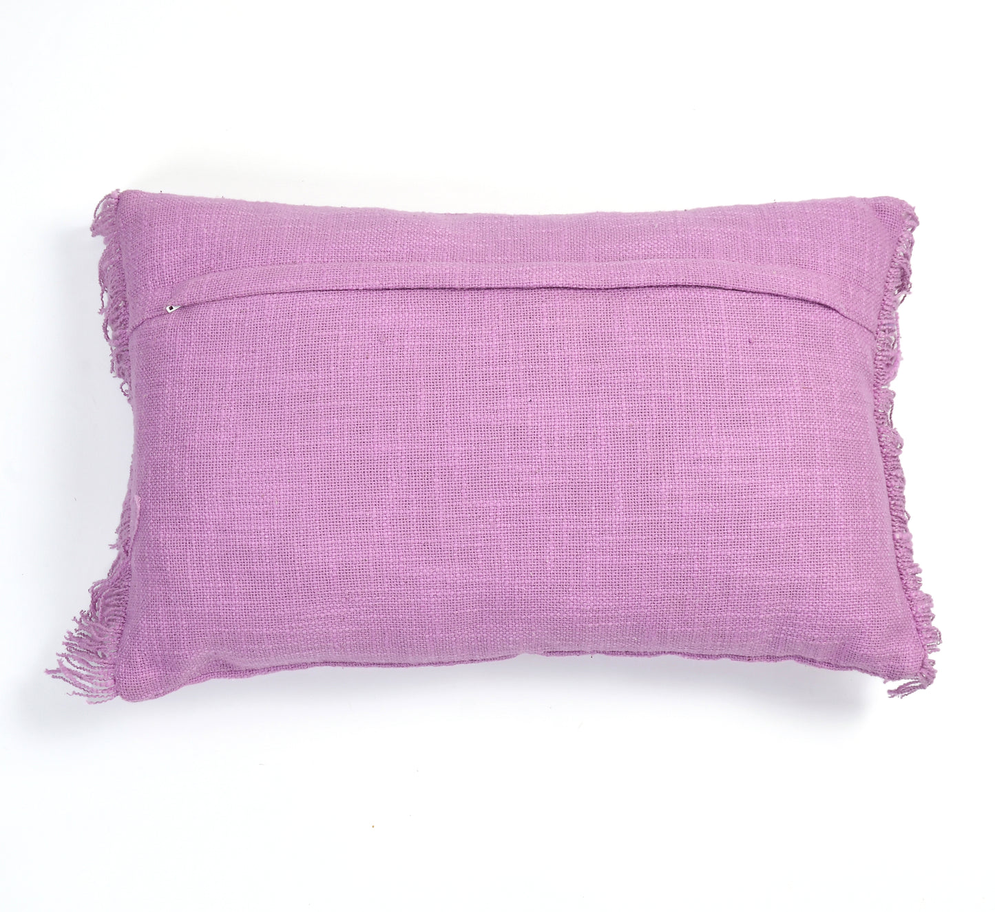 Tufted Hug Cushion Cover 12x20 Inch (30x50 cm) | 100% Cotton Decorative Lumbar Pillow Cover | Purple
