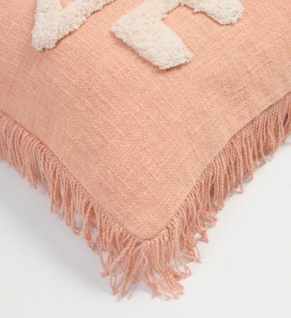 Weavers Hut Tufted LOVE Cushion Cover – 18x18 Inch | Textured Handmade Look | Soft Decorative Throw Pillow Cover