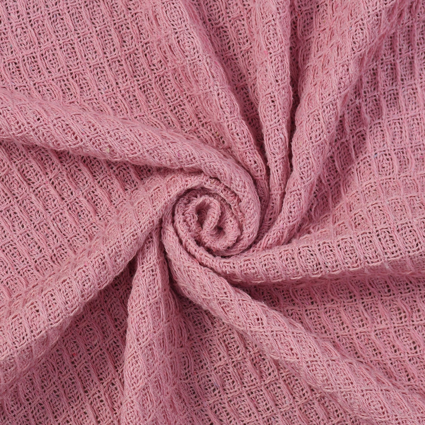 100% Cotton Waffle Throw Blanket 50x60 Inch (125x150 cm) | Soft Decorative Sofa Throw with Tassels | Pink