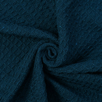 Weavers Hut 100% Cotton Waffle Throw Blanket with Tassels – Soft Breathable Sofa & Bed Throw for Couch, Living Room & Bedroom – Emerald Green – 125 x 150 cm (50 x 60 Inches)