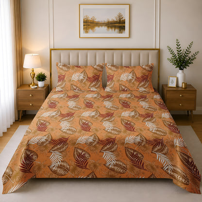 Weavers Hut Cotton Glace Double Bedsheet with 2 Pillow Covers | 90 x 100 Inch (230 x 250 cm) | Soft Printed Bed Sheet for Double Bed (Copy) (Copy) (Copy)