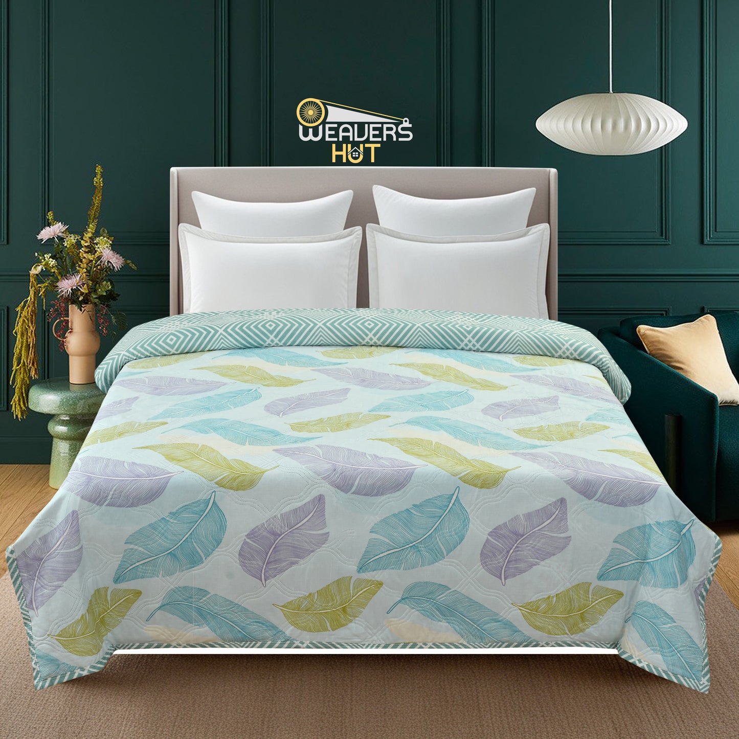 Weavers Hut Premium Cotton Comforter for Double Bed | Reversible | All Season