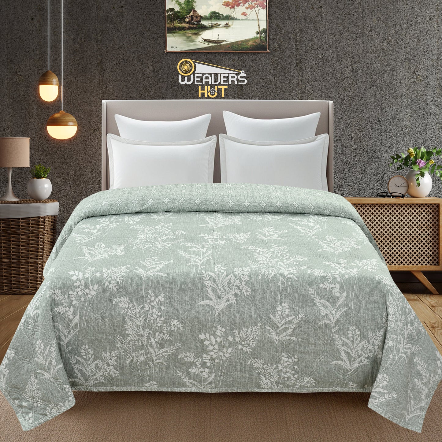 Weavers Hut Premium Cotton Comforter for Double Bed | Reversible | All Season