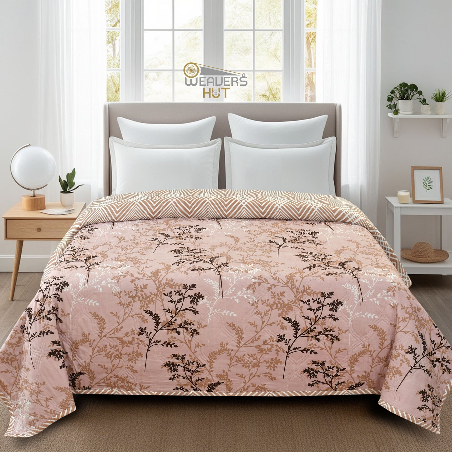 Weavers Hut Premium Cotton Comforter for Double Bed | Reversible | All Season