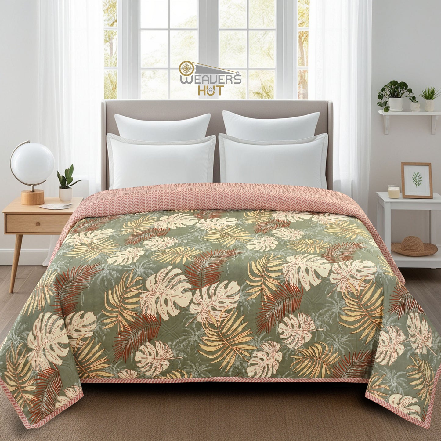 Weavers Hut Premium Cotton Comforter for Double Bed | Reversible | All Season