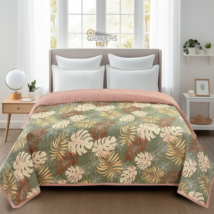 Weavers Hut Premium Cotton Comforter for Double Bed | Reversible | All Season
