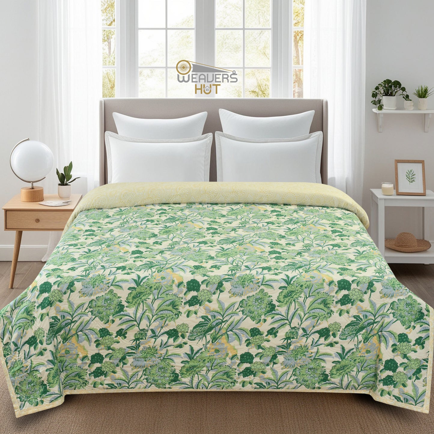 Weavers Hut Premium Cotton Comforter for Double Bed | Reversible | All Season