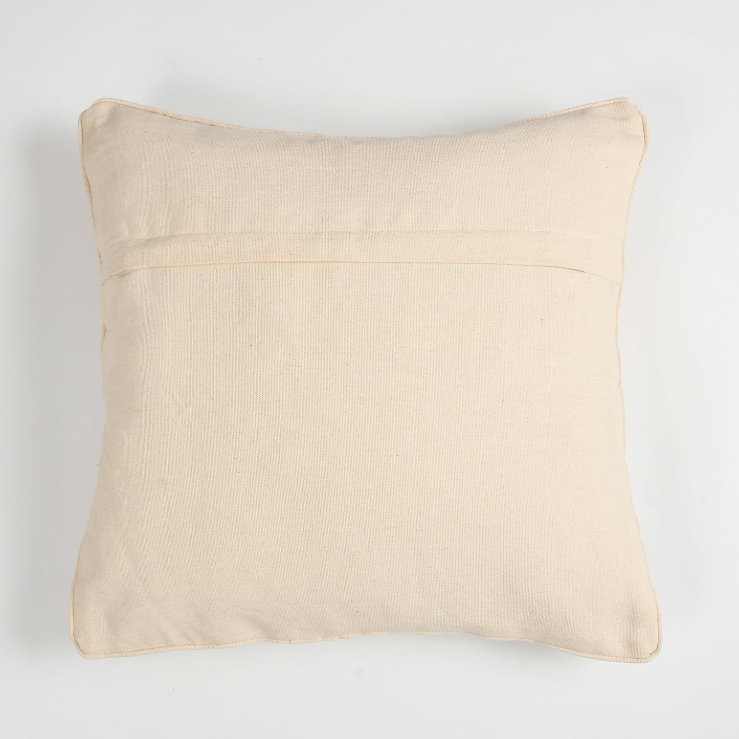 Hand Tufted Cotton Cushion Cover with Yellow Floral Design - 16x16 Inch (40x40 cm)