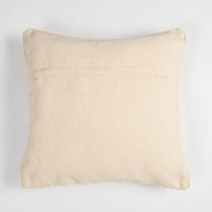 Hand Tufted Cotton Cushion Cover with Yellow Floral Design - 16x16 Inch (40x40 cm)