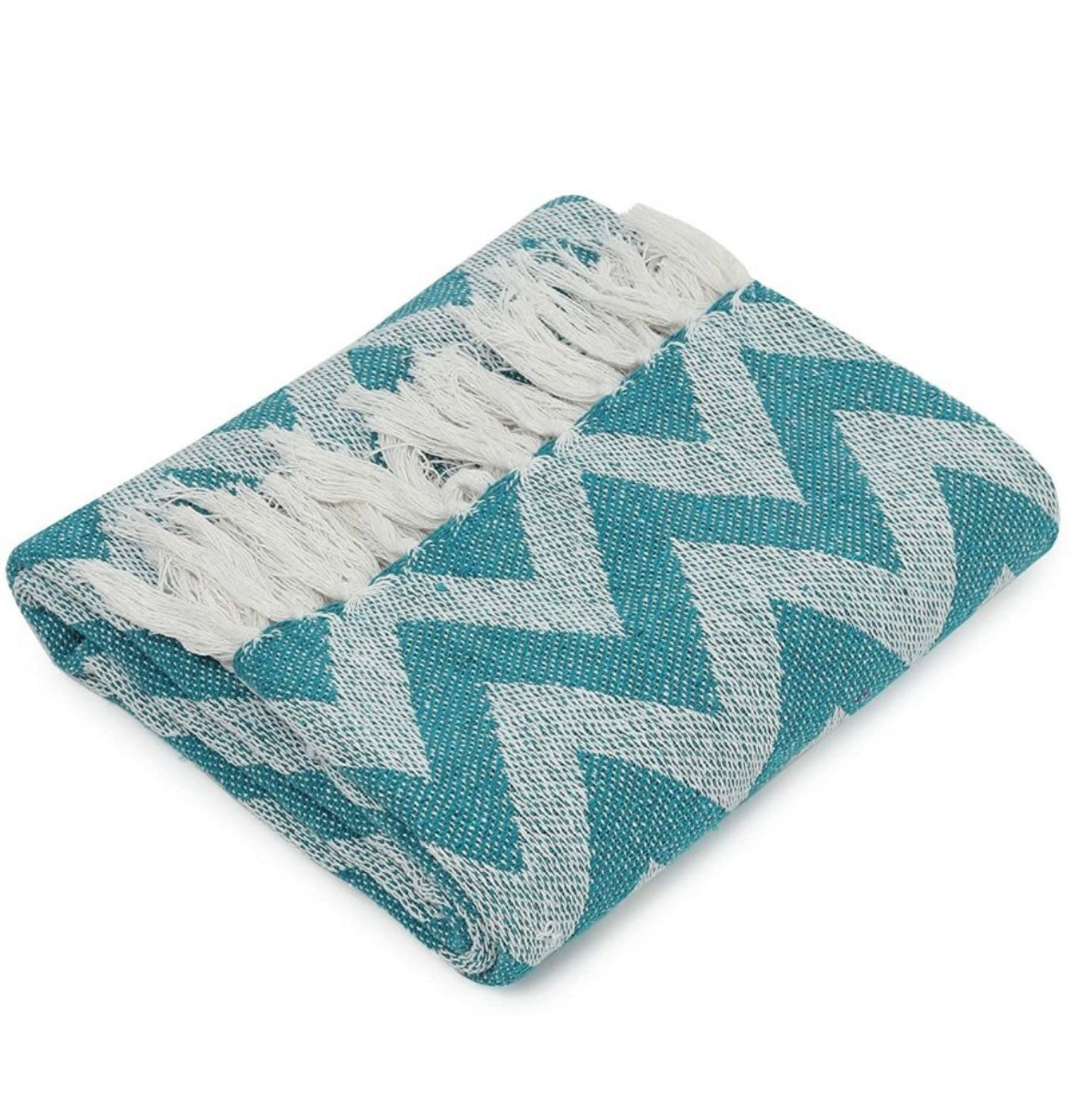 Cotton Chevron Throw Blanket – 130×170 cm | Soft & Lightweight Sofa/Bed Throw