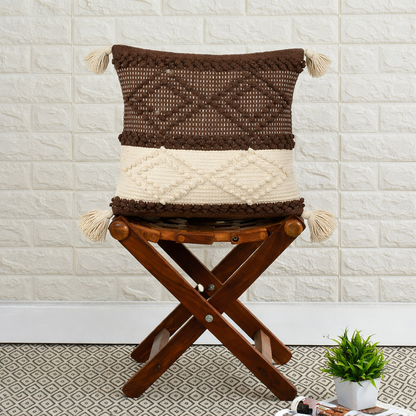 Textured Geometric Throw Pillow Case for Sofa, Couch, Bed & Living Room - 16x16 Inch (40x40 cm)